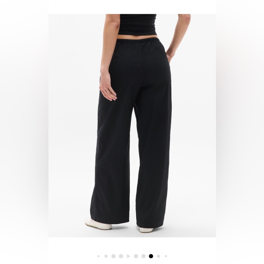 NWT Athleta Paradise Mid Rise Wide Leg Pant 🖤 black drawstring waist L petite - Picture 2 of 12